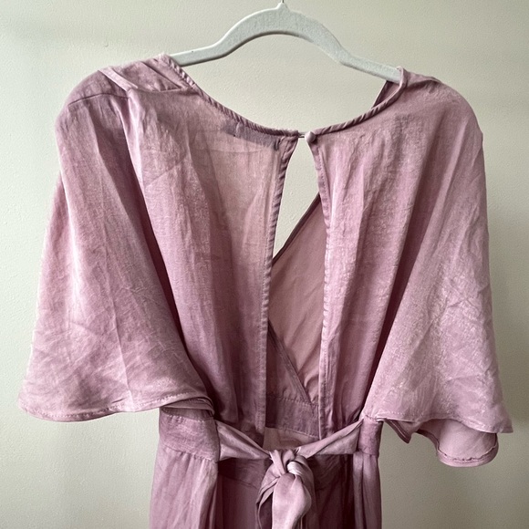 Nasty Gal Shiny Pink Wrap Gown Sz 8 - Picture 4 of 7